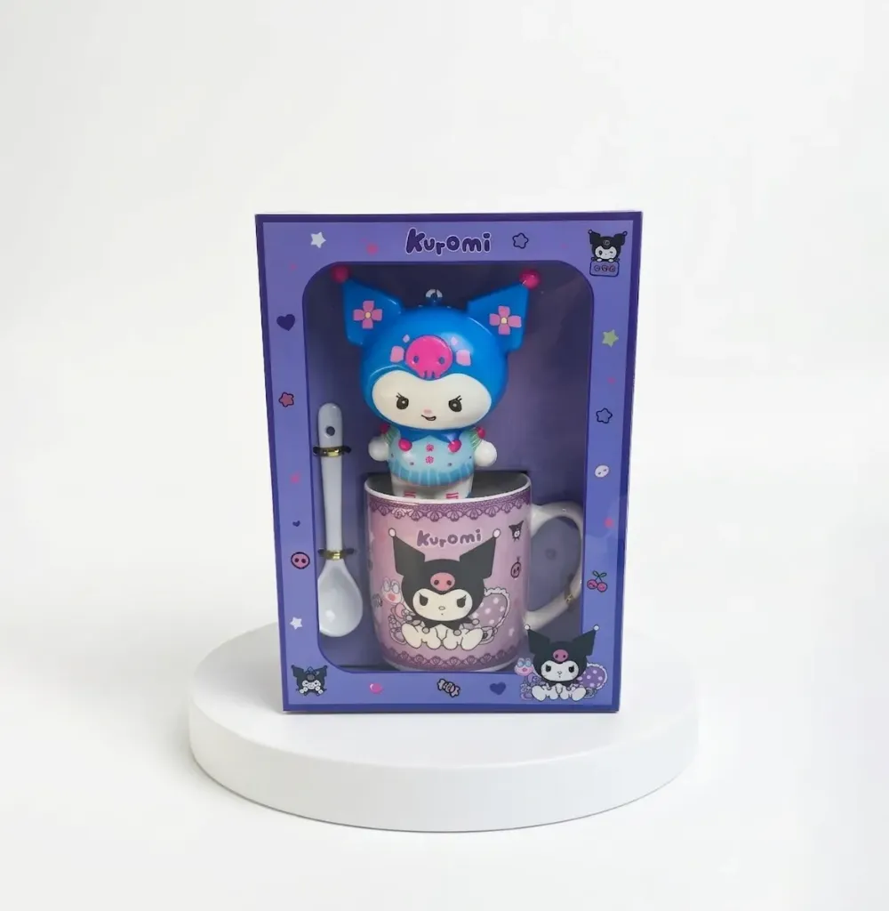 3PCS CERAMIC CUP SET KUROMI