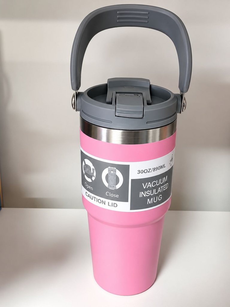 VACUUM INSULATED MUG XLARGE PINK 600 ML