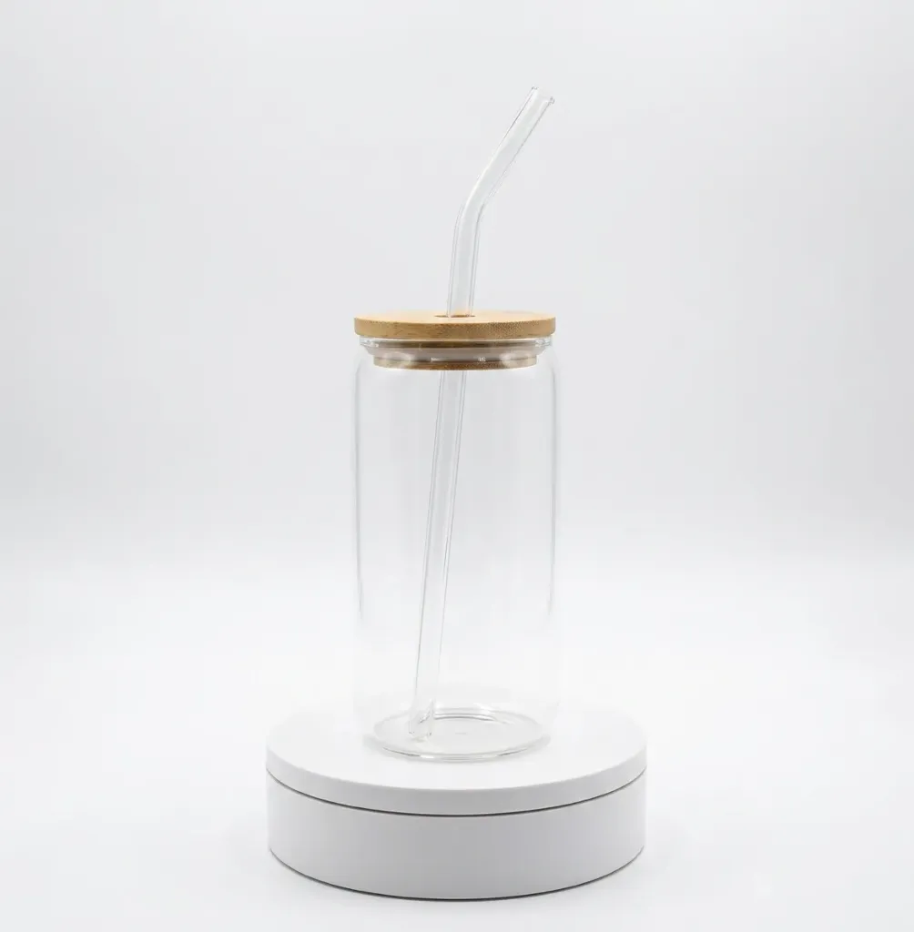 Glass Mug 500ml with Straw 62-2