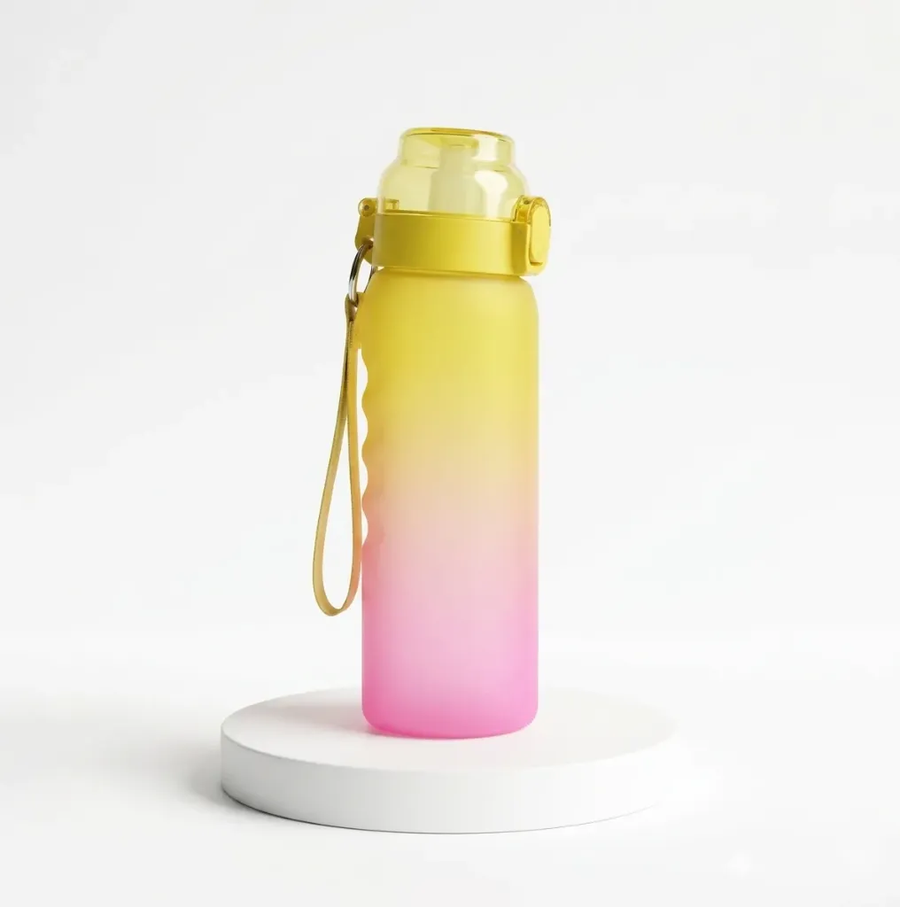 INTERESTING WATER BOTTLE COLORED (Yellow)