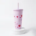 PLASTIC CUP HEARTS 500ML