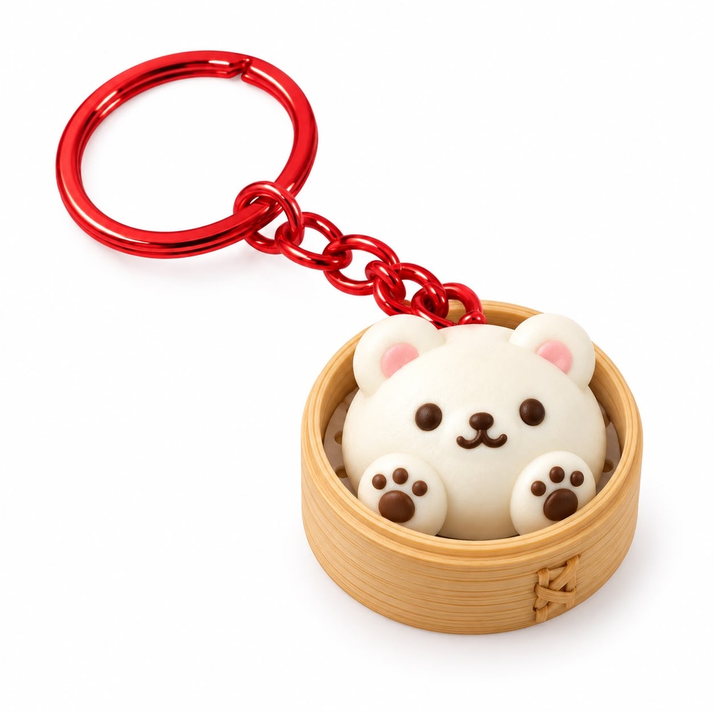 SMILING DUMPLING KEY CHAIN